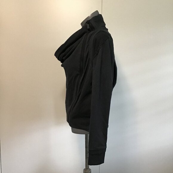 Lululemon Sway Cowl Neck Zip Up Jacket  Charcoal Grey/Black Size 4 - Picture 6 of 14
